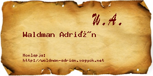 Waldman Adrián névjegykártya
