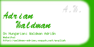 adrian waldman business card